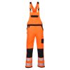 Portwest PW344 Hi-Vis Texpel bevonatú jól láthatósági munkavédelmi kantáros nadrág - Narancs/Fekete