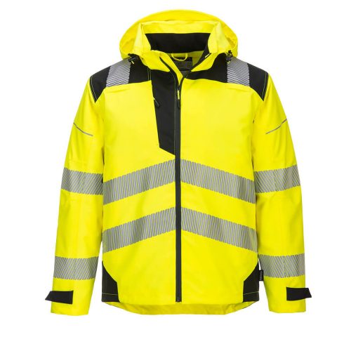 Portwest PW360 Hi-Vis Extreme vízálló jól láthatósági munkavédelmi esőkabát - Sárga/Fekete