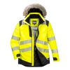 Portwest PW369 Hi-Vis Parka vízálló jól láthatósági munkavédelmi télikabát - Narancs/Fekete