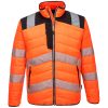 Portwest PW371 Hi-Vis Baffle bélelt jól láthatósági munkavédelmi kabát - Narancs/Fekete