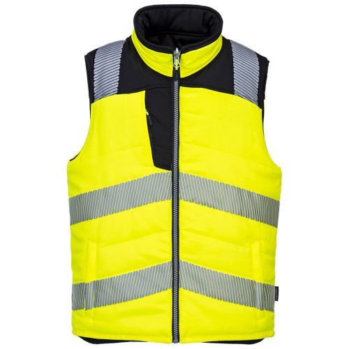 Portwest PW374 Hi-Vis kifordítható jól láthatósági munkavédelmi mellény - Sárga/Fekete