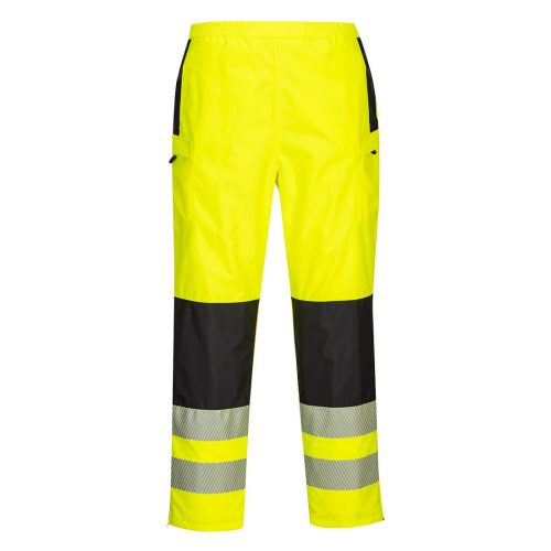 Portwest PW386 Hi-Vis női vízálló jól láthatósági munkavédelmi esőnadrág - Sárga/Fekete