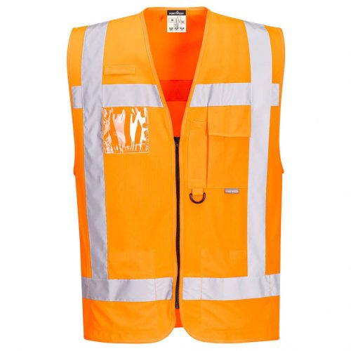 Portwest R476 Hi-Vis RWS vasúti jól láthatósági munkavédelmi mellény - Narancs