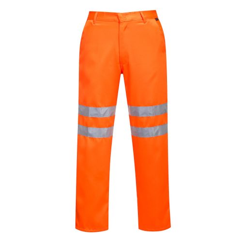 Portwest RT45 Hi-Vis Texpel bevonatú vasúti jól láthatósági munkavédelmi nadrág - Narancs  