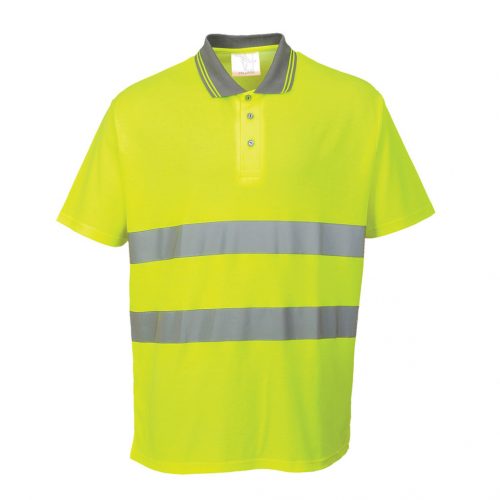 Portwest S171 Hi-Vis Cotton Comfort vasúti jól láthatósági munkavédelmi pólóing - Sárga 