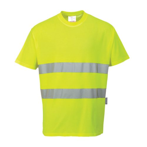 Portwest S172 Hi-Vis Cotton Comfort jól láthatósági munkavédelmi póló - Sárga