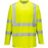 Portwest S178 Hi-Vis vasúti jól láthatósági munkavédelmi hosszú ujjú póló - Narancs