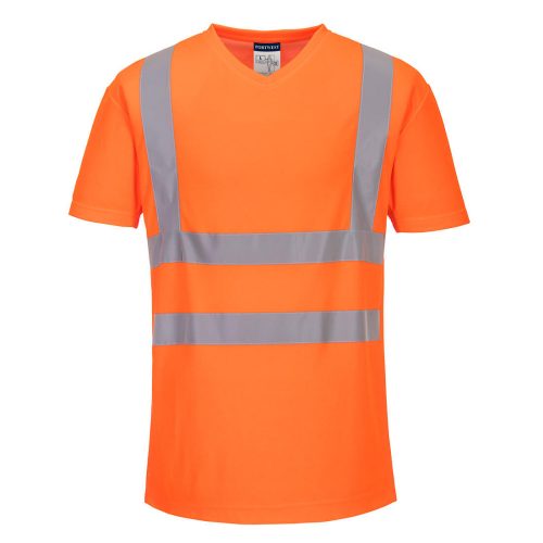 Portwest S179 Hi-Vis rövid ujjú jól láthatósági munkavédelmi póló - Narancs