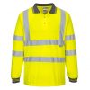 Portwest S277 Hi-Vis vasúti jól láthatósági munkavédelmi hosszú ujjú pólóing - Narancs