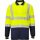 Portwest S279 Hi-Vis kéttónusú vasúti jól láthatósági munkavédelmi hosszú ujjú pólóing - Sárga/Navy