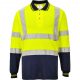 Portwest S279 Hi-Vis kéttónusú vasúti jól láthatósági munkavédelmi hosszú ujjú pólóing - Sárga/Navy