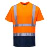 Portwest S378 Hi-Vis jól láthatósági munkavédelmi póló - Narancs-Navy