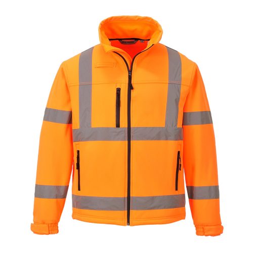 Portwest S424 Hi-Vis vízálló jól láthatósági munkavédelmi softshell dzseki - Narancs