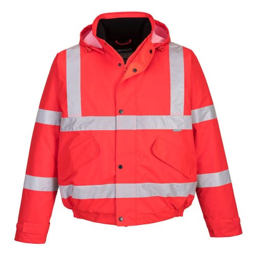 Portwest S463 Hi-Vis vízálló jól láthatósági munkavédelmi bomber dzseki - Piros