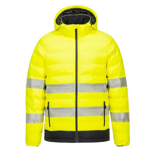 Portwest S548 Hi-Vis Ultrasonic jól láthatósági fűthető munkavédelmi kabát - Sárga/Fekete 