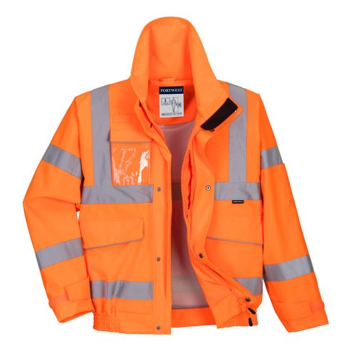 Portwest S591 Hi-Vis Extreme vízálló jól láthatósági munkavédelmi bomber esőkabát - Narancs