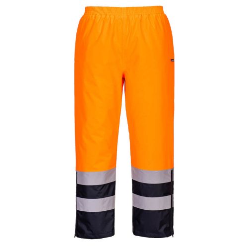 Portwest S598 Hi-Vis vízálló jól láthatósági munkavédelmi nadrág - Narancs/ Navy