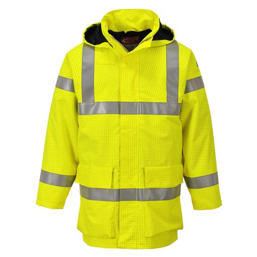 Portwest S774 Bizflame Rain Hi-Vis Multi Lite antisztatikus vízálló jól láthatósági munkavédelmi kabát - Sárga