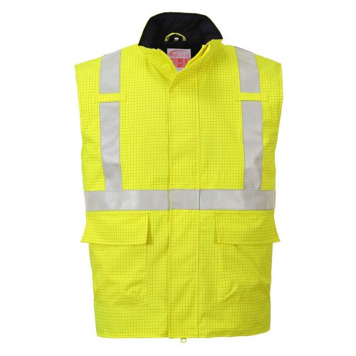 Portwest S776 Bizflame Rain Hi-Vis lángálló antisztatikus jól láthatósági munkavédelmi mellény - Sárga