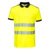 Portwest T180 Hi-Vis vasúti jól láthatósági munkavédelmi pólóing - Narancs/Fekete