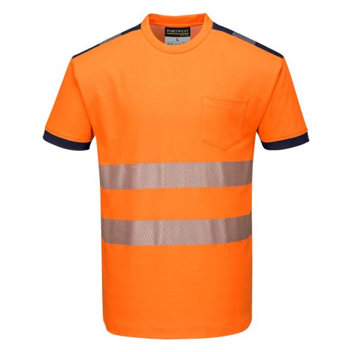 Portwest T181 Hi-Vis jól láthatósági póló - Narancs/Navy