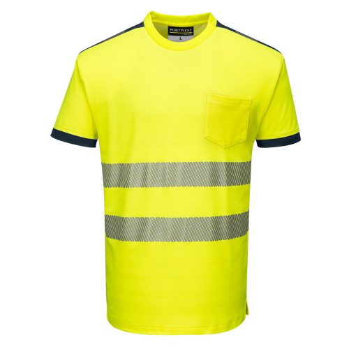 Portwest T181 Hi-Vis jól láthatósági póló - Sárga/Navy