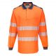 Portwest T184 Hi-Vis vasúti jól láthatósági munkavédelmi hosszú ujjú pólóing - Narancs/Navy