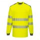 Portwest T185 Hi-Vis vasúti jól láthatósági munkavédelmi hosszú ujjú póló - Sárga/Navy