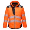 Portwest T400 Hi-Vis vízálló jól láthatósági munkavédelmi télikabát - Narancs/Fekete