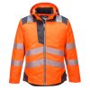 Portwest T400 Hi-Vis vízálló jól láthatósági munkavédelmi télikabát -  Narancs/Fekete