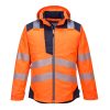 Portwest T400 Hi-Vis vízálló jól láthatósági munkavédelmi télikabát -  Narancs/Fekete