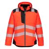 Portwest T400 Hi-Vis vízálló jól láthatósági munkavédelmi télikabát -  Narancs/Fekete