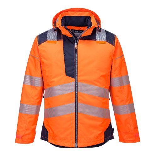 Portwest T400 Hi-Vis vízálló jól láthatósági munkavédelmi télikabát - Narancs/Navy