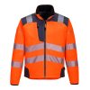 Portwest T402 Hi-Vis vízálló jól láthatósági munkavédelmi softshell kabát - Narancs/ Fekete