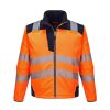 Portwest T402 Hi-Vis vízálló jól láthatósági munkavédelmi softshell kabát - Narancs/ Fekete