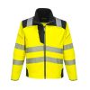 Portwest T402 Hi-Vis vízálló jól láthatósági munkavédelmi softshell kabát - Narancs/ Fekete