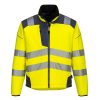 Portwest T402 Hi-Vis vízálló jól láthatósági munkavédelmi softshell kabát - Narancs/ Fekete