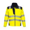 Portwest T402 Hi-Vis vízálló jól láthatósági munkavédelmi softshell kabát - Narancs/ Fekete