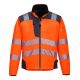 Portwest T402 Hi-Vis vízálló jól láthatósági munkavédelmi softshell kabát - Narancs/Szürke