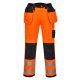 Portwest T501 Hi-Vis Holster Texpel bevonatú jól láthatósági lengőzsebes munkásnadrág - Narancs/Fekete