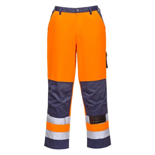 Portwest TX51 Hi-Vis Lyon Texpel bevonatú jól láthatósági munkavédelmi nadrág - Narancs/Navy 