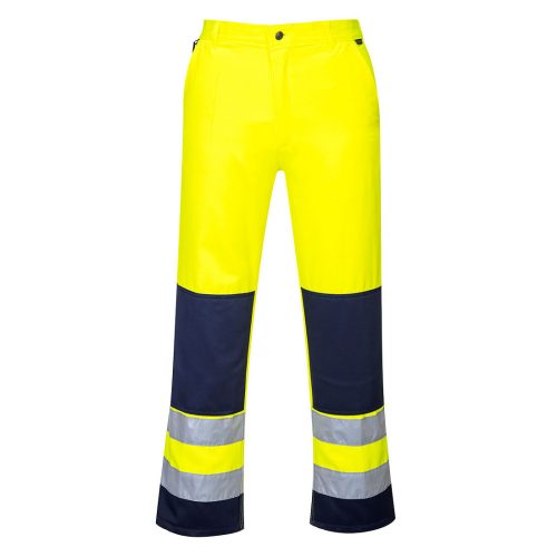 Portwest TX71 Hi-Vis Seville Texpel bevonatú jól láthatósági munkavédelmi nadrág - Sárga/Navy 