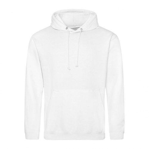 Just Hoods AWJH001 College pamut kapucnis pulóver - Arctic White