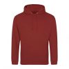 Just Hoods AWJH001 College pamut kapucnis pulóver - Brick Red