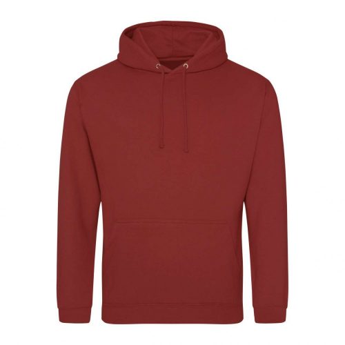 Just Hoods AWJH001 College pamut kapucnis pulóver - Brick Red