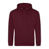 Just Hoods AWJH001 College pamut kapucnis pulóver - Burgundy