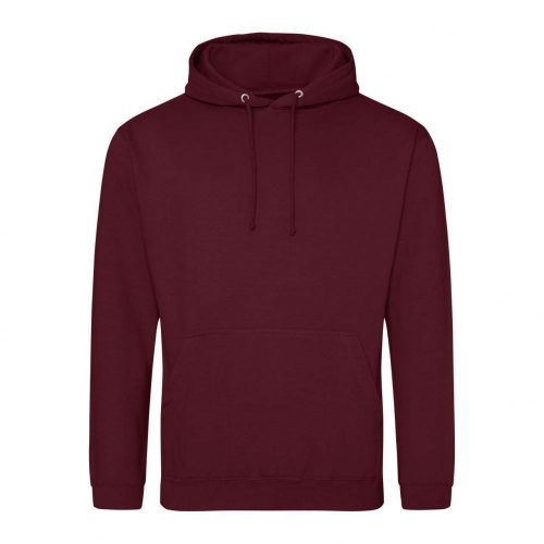 Just Hoods AWJH001 College pamut kapucnis pulóver - Burgundy