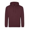 Just Hoods AWJH001 College pamut kapucnis pulóver - Burgundy Smoke