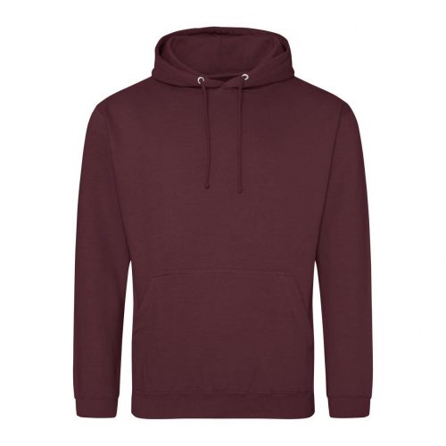 Just Hoods AWJH001 College pamut kapucnis pulóver - Burgundy Smoke