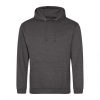 Just Hoods AWJH001 College pamut kapucnis pulóver - Charcoal  